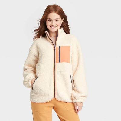 sherpa jacket with hood womens