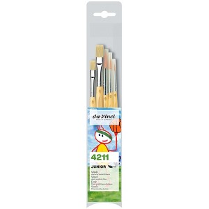 da Vinci JUNIOR Synthetics & JUNIOR BORSTE Synthetic Student Brushes, Synthetic, Acrylic & Tempera, Assorted, 5 Brush Set - 1 of 1