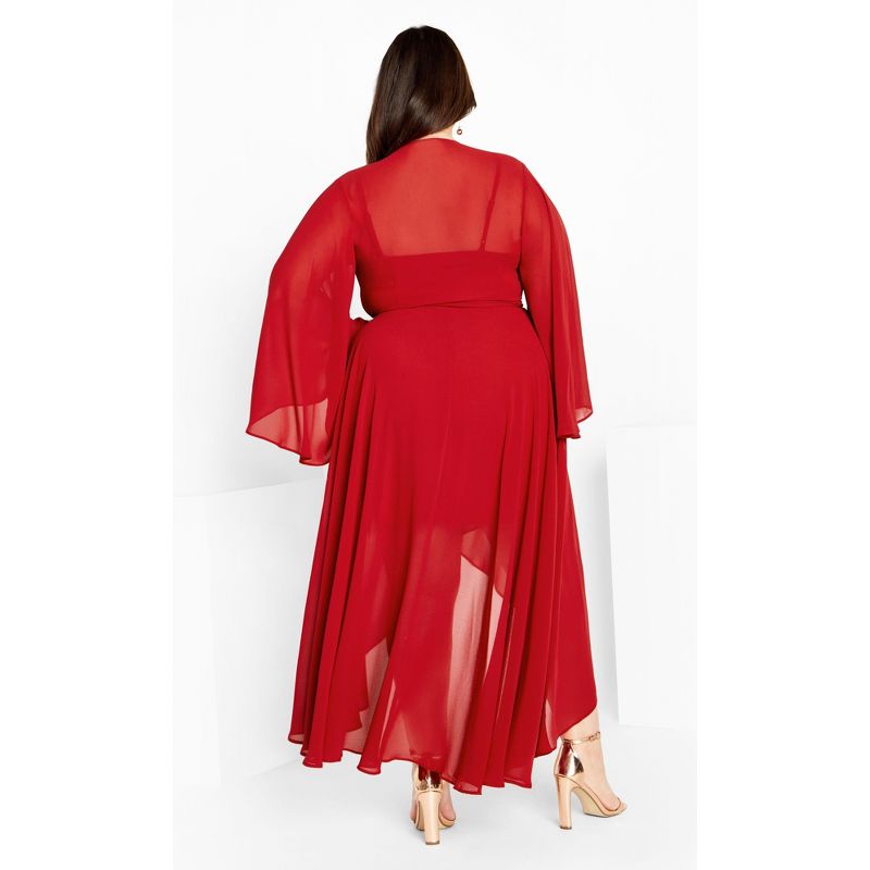 Women's Plus Size Fleetwood Maxi Dress - love red | CITY CHIC, 3 of 7