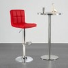 Costway Set of 4 PU Leather Bar Stool Swivel Bar Chair w/ Adjustable Height - 4 of 4