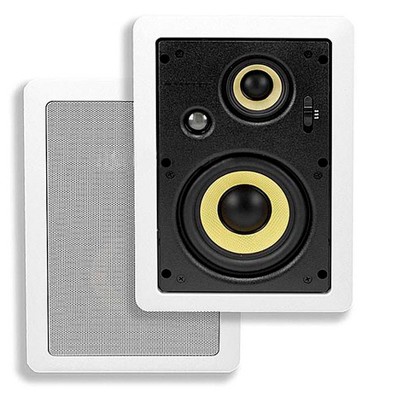 Monoprice 3-Way Aramid Fiber In-Wall Speakers - 6.5 Inch (Pair) Titanium Silk Dome Tweeters - Caliber Series