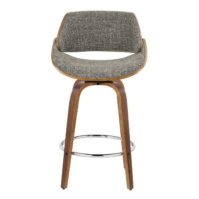 Fabrizzi Dark Gray Wood and Metal Swivel Counter Stool Set