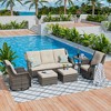 UPTION 6-Pieces Wicker Outdoor Patio Furniture Set Rattan Chair Wicker Set - 4 of 4