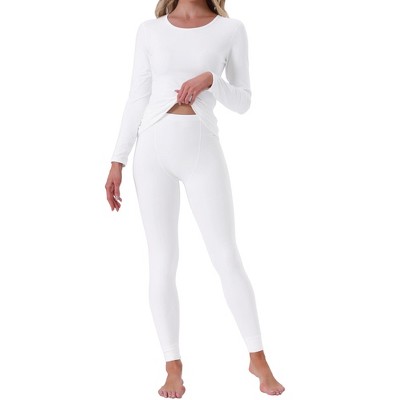 INSPIRE CHIC Women's Thermal Underwear Sets Long Sleeve Shirt with Leggings Cold Winter Base Layer Pajamas Set