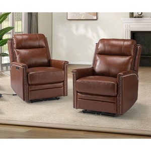 Set of 2 Ottfried Genuine Leather Power Recliner| ART OF LIVING DESIGNS - 1 of 4