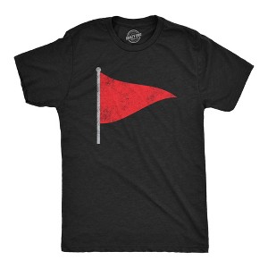 Mens Red Flag T Shirt Funny Sarcastic Warning Sign Tee For Guys - Crazy Dog Men's T Shirt - 1 of 4