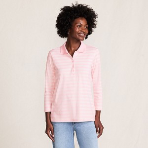 Lands' End Women's 3/4 Sleeve Supima Cotton Polo Shirt - 1 of 4