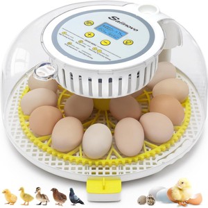 HOMDOX 18 Egg Incubator for Hatching Eggs w/Automatic Egg Turning|Humidity Level Display|Egg Candler|Hatch Days & Incubator for Chicken Eggs (Yellow) - 1 of 4