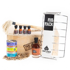 Man Crates Rib Master Crate - Includes Roasting Rib Rack, Basting Sauce Mop, BBQ Rubs & BBQ Sauce - 1 of 4