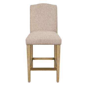 25" Connor Upholstered Counter Height Barstool Tan - Martha Stewart