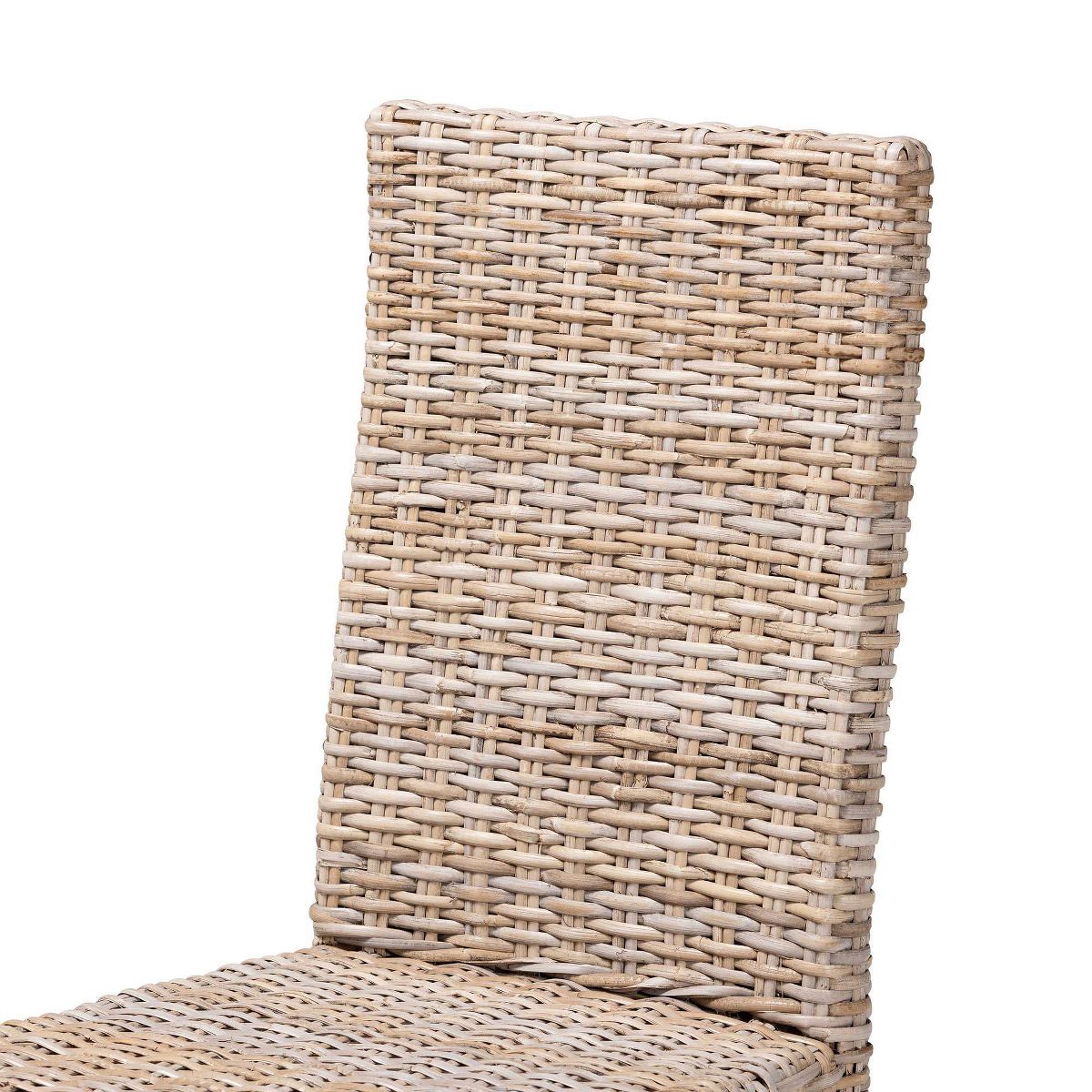 bali & pari Nevina Rattan and Mango Wood Dining Chair Kubu Gray/Rustic Taupe - thumbnail 6
