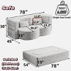 78" Convertible 2 Seater Sofa Bed Couch Twin Bed Sleeper Sofa With 2 Pillows Teddy Fabric Foam-Filled Floor Sofa Couch-Cuddlewood - 4 of 4