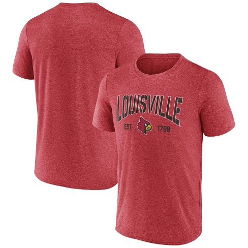 NCAA Louisville Cardinals Men's Gray Bi-Blend T-Shirt - S