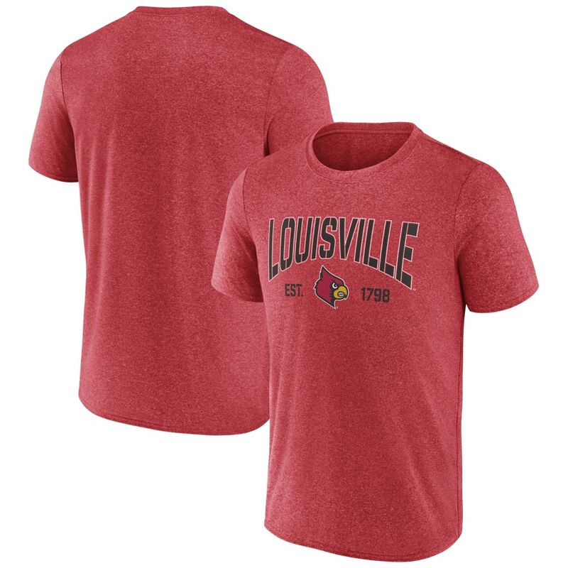 NCAA Louisville Cardinals Men&#39;s Heather Poly T-Shirt, 1 of 4