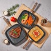 FONTOI 3 Pcs Nonstick Grill Pan for Stove Tops, Versatile Square Grilling Pan, Durable Grill Skillet for All Stoves Cooking, Black, 9.45"*9.45"*1.57" - 2 of 4