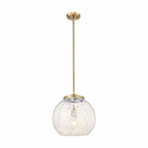 White Mouchette - 1 Light Stem Hung Pendant In Modern Style-17 Inches Tall and 13.75 Inches Wide - 1 of 1
