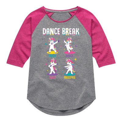Girls' JoJo Siwa Dance Break Unicorns  - Athletic Heather/Fuchsia - Large