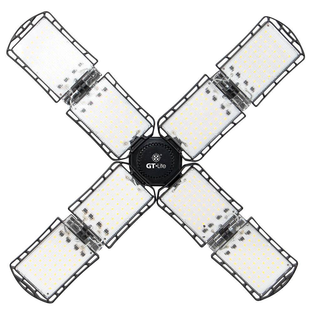 GT-Lite 20000 Lumen 8 Panel Adjustable LED Bulb 5000K Color Temperature E26 Base