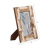 Decorative Resin and Wood Picture Frame with Glass, Modern Boho Aesthetic, Stylish Geometric Design, Casual Home Decor Accent - 5x7" White - 4 of 4