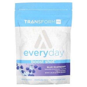 TransformHQ Boost Shot Powder Drink Stick Packets, Blue Raspberry, 7 Pack, Energy Supplements for Women & Men, with Caffeine, Vitamin B12, B9, B6 & B3 - 1 of 2