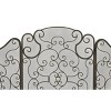 Traditional Pattern Metal Fireplace Screen Black - Olivia & May: Indoor Heat-Resistant, 3-Panel Spark Guard - 3 of 4