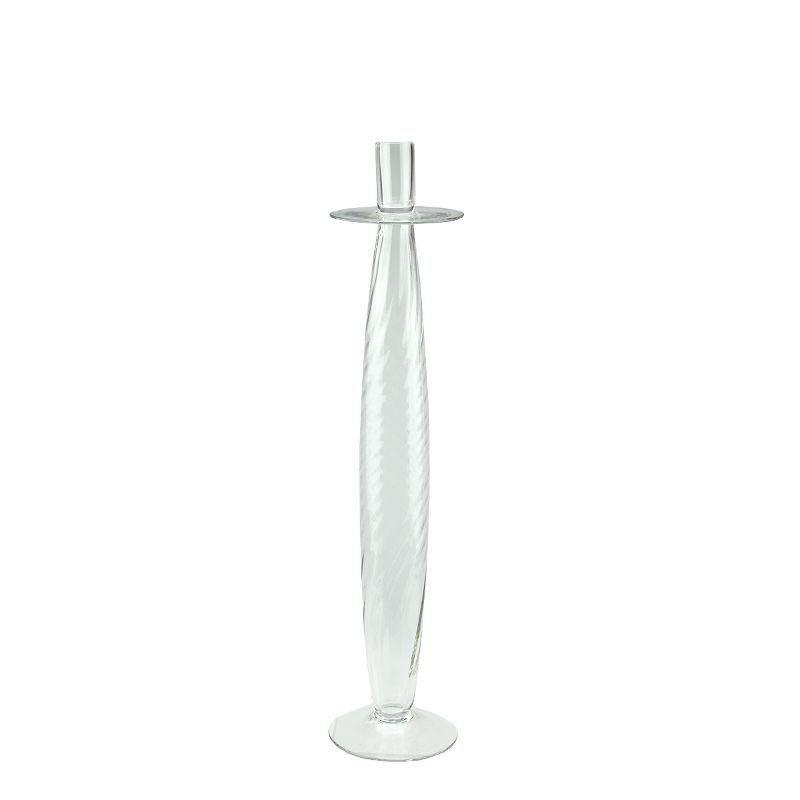 Northlight 20" Glass Swirled Taper Candle Holder, 1 of 3