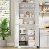 70" Tall White Pantry Cabinet, 4-Door Freestanding Storage Cupboard with Adjustable Shelves - 4 of 4