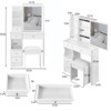 FONTOI Vanity Table with Cushioned Stool, Fashionable Dresser with Sliding Mirror&Drawers for Bedroom Small Space, White, 12.6"*50.4"*29.2" - 3 of 4