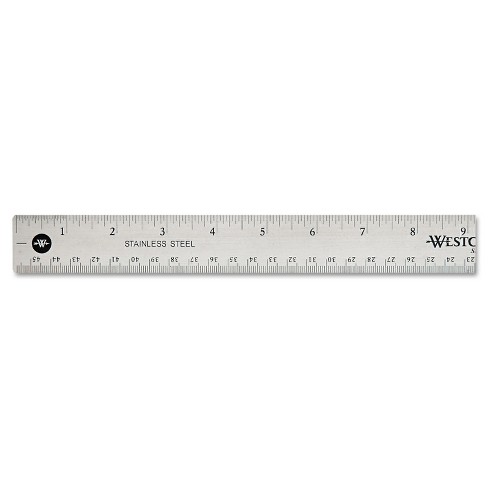 Metal Ruler with Cork Backing 6 Inch 12 Inch 18 Inch Metal Straight Edge  Ruler Non Slip Stainless Steel Ruler- Inch and Metric