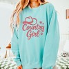 Country Girl Hat Puff Print  - Womens Lightweight Garment Dyed Sweatshirt - 2 of 3
