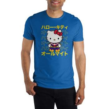 My Hero Academia & Hello Kitty Anime Cartoon Mens Blue Graphic Tee