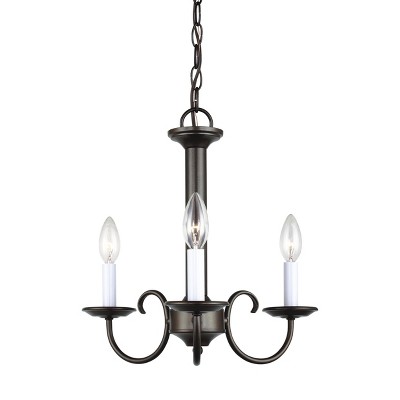 Sea Gull Lighting Holman 3-Light 16" Chandelier, Heirloom Bronze 31807-782