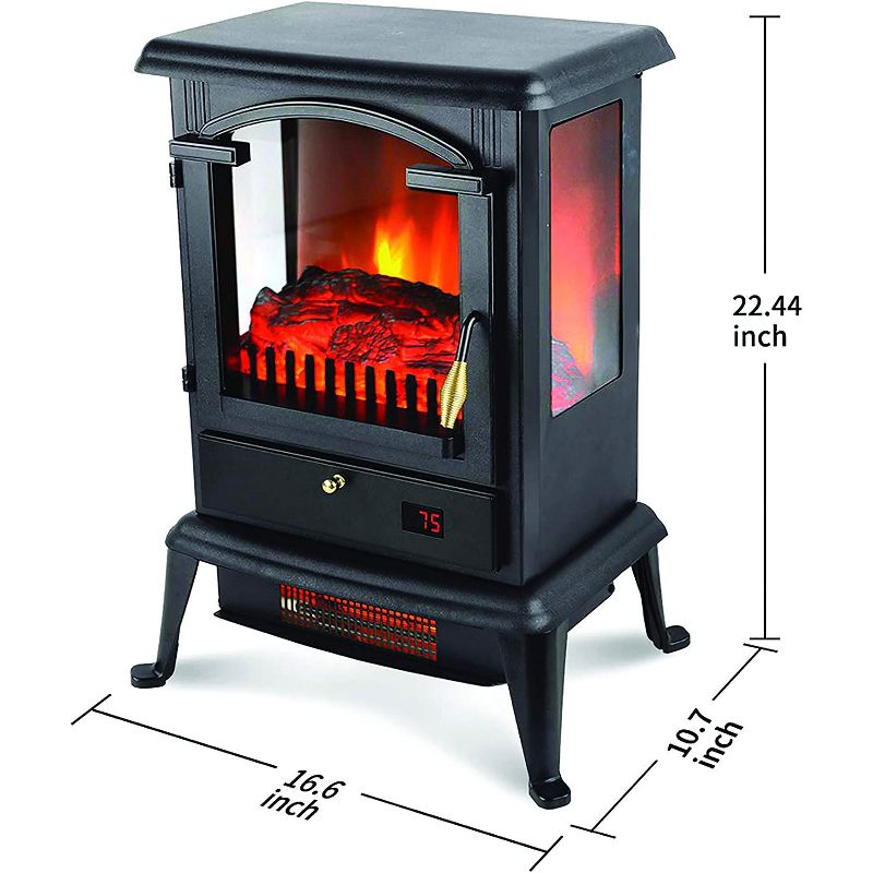 LifeSmart LifePro Portable Electric Infrared Quartz Stove Heater for Indoor Use with 3 Heating Elements and Remote Control, 4 of 6