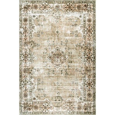 nuLOOM Paisley SpinClean Machine Washable Stain-Resistant Area Rug
