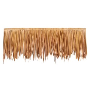 VEVOR Artificial Thatch Grass Roof, 1.3 x 16.4 ft Mexican Style Tiki Bar Hut Skirt Thatch Roofing Roll, Waterproof & Fire-Resistant, Yellow - 1 of 4