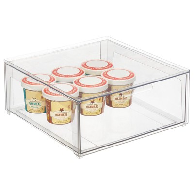 Mdesign Clarity Plastic Stackable Kitchen Storage Organizer With Pull  Drawer - 8 X 6 X 6, 4 Pack : Target