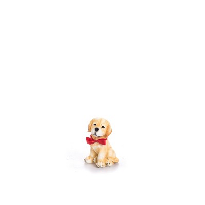 Transpac Resin 7 in. Brown Christmas Sitting Dog Figurine