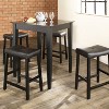 5pc Pub Dining Set with Upholstered Saddle Stools Black - Crosley: Counter Height, Rubberwood Frame, MDF - 2 of 4