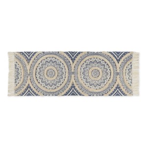 Design Imports Medallion Textured Fringe - French Blue - 2 Ft 3 In X 6 Ft - 1 of 4