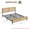 Full /Queen/King Size Bed Frame Complete w/ a Rattan Headboard and Footboard, Boho Queen Mattress Frame Eliminating The Need for a Box Spring - 2 of 4