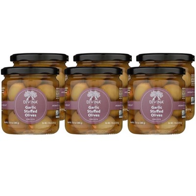 Divina Garlic Stuffed Olives - Case of 6/13.4 oz