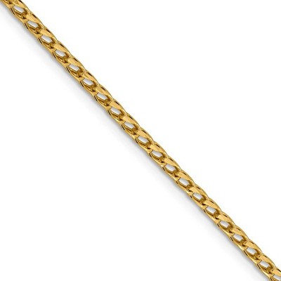 Black Bow Jewelry 2.45mm 14k Yellow Gold Diamond Cut Open Franco Chain Necklace