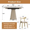 5-Piece Expandable Dining Table Set with 4 Dining Chairs, Modern Retractable Rock Slab Table with Stainless Steel Base for Dining Room - Panipeachy - 3 of 4