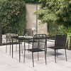 vidaXL Dining Set Black Steel Medium Durable Garden Dining Set - 63" Table Length 4 - 2 of 4