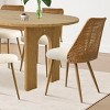 7-Piece Dining Table Set, Oval MDF Table with Rattan Back and Bouclé Seat Chairs for Kitchen or Dining Room-Maison Boucle - 2 of 4