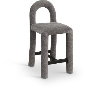 Meridian Furniture,Amari Chenille Fabric Stool - 1 of 4