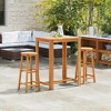 Bar Chair Set of 2 Natural Wood Solid acacia wood Medium vidaXL - 3 of 4