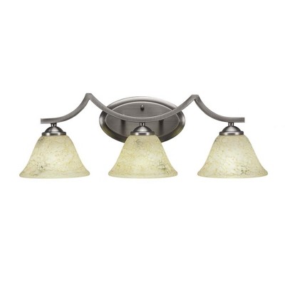 Toltec Lighting Zilo 3 - Light Vanity in  Graphite with 7" Italian Marble Shade