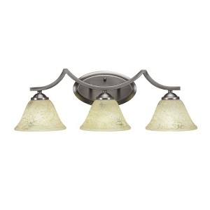 Toltec Lighting Zilo 3 - Light Vanity in  Graphite with 7" Italian Marble Shade - 1 of 1