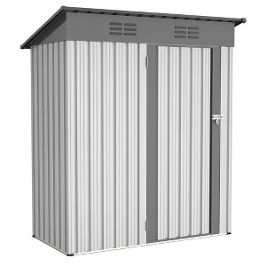 Storage Sheds, 5ftx3ft Heavy Duty Outdoor Storage House With Door, Garden Shed, Outdoor Utility Tool Shed - 1 of 4
